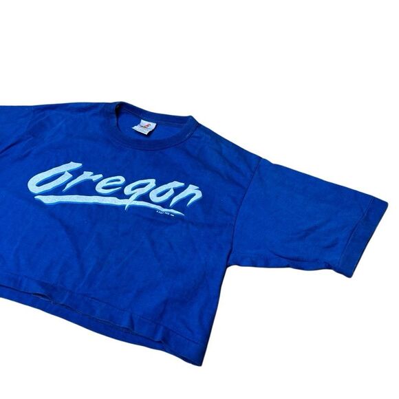 American Vintage 80s Oregon Crop Top Single Stitch Shirt Large - Picture 2 of 6